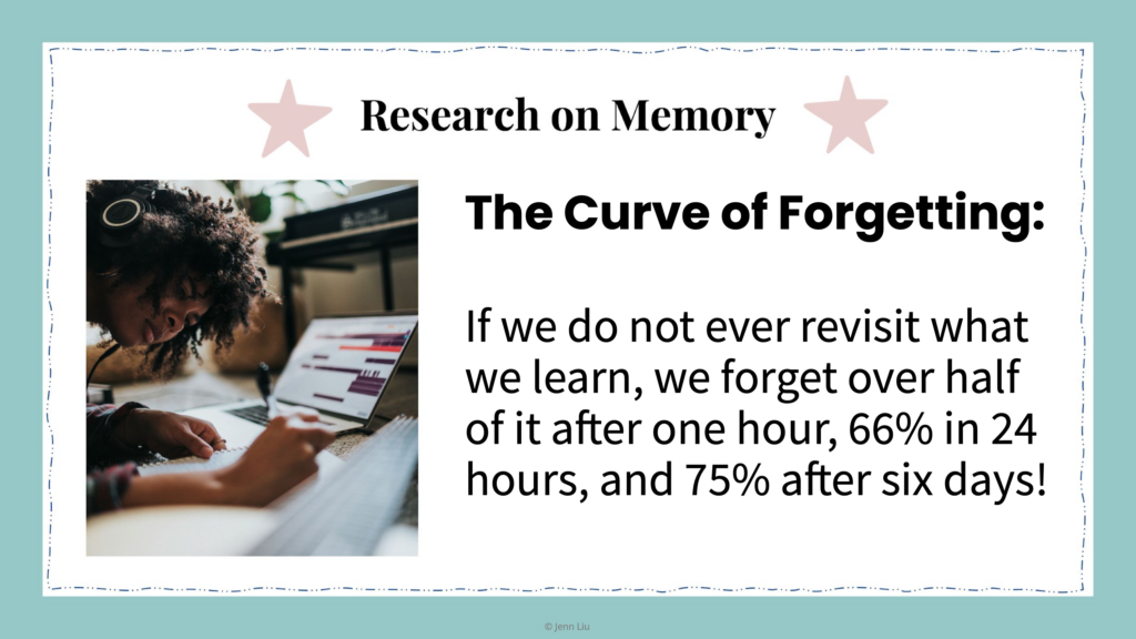 the curve of forgetting and note-taking