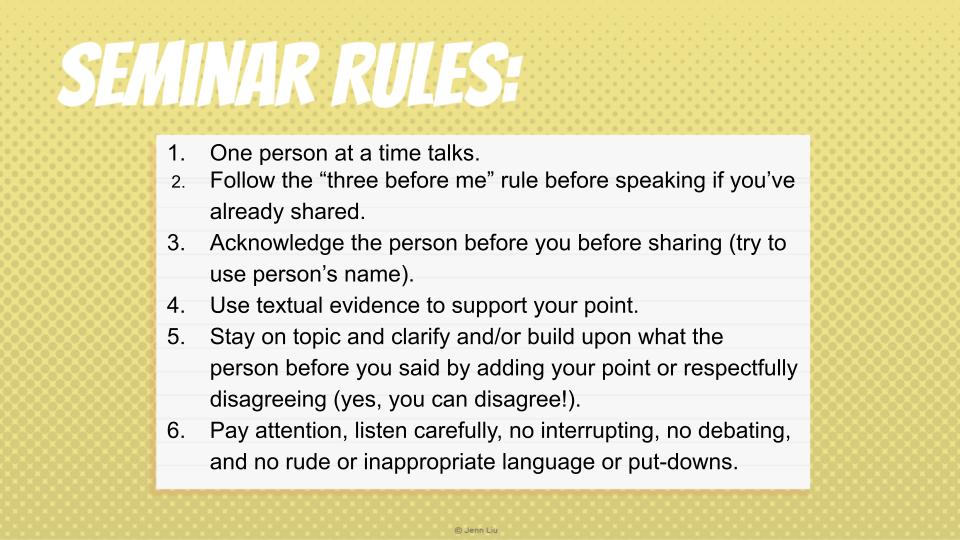 socratic seminar rules