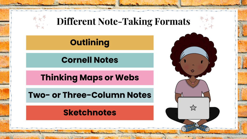 different note-taking formats